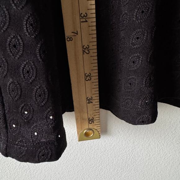 Michael Kors Dress Womens Medium Black Flutter‎ Sleeve Front Tie Mini Whimsigoth - Picture 10 of 11